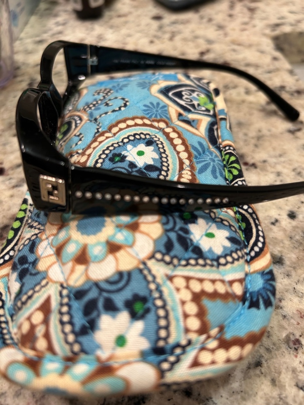 Fendi Black Glasses Frame with Rhinestone Accent